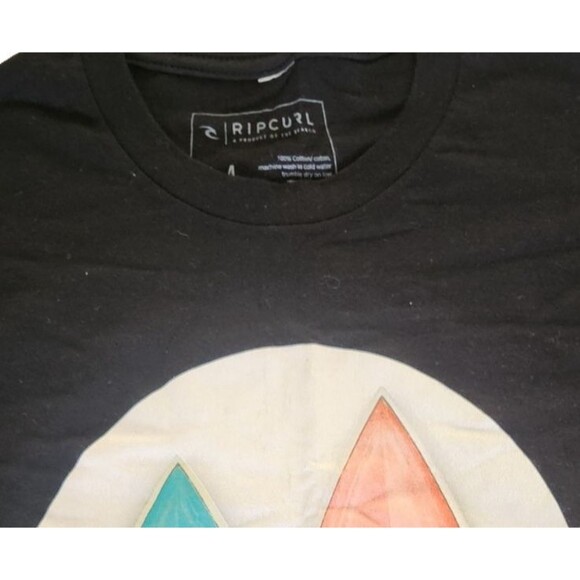 RIP CURL Surf Co. Men's Medium Black Short Sleeve Tee Surf Beach 100% Cotton - Picture 3 of 5